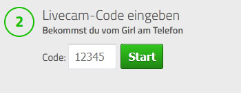 Livecam Code in das vorgegebene Feld eingeben